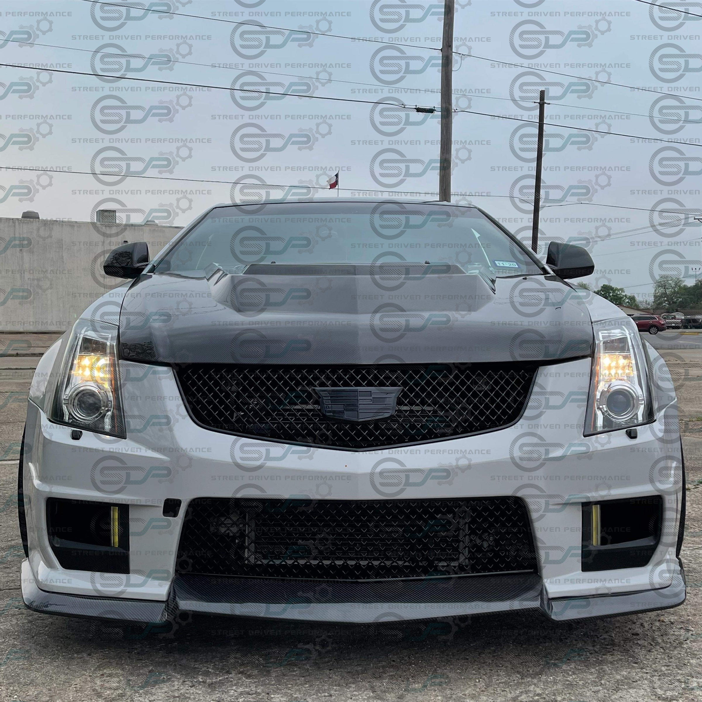 2009-2015 CTS-V V2 -  Black front grilles set (blank no emblem)